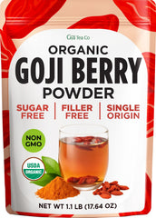 Gya Tea Co paquete frontal mostrando tamaño y diseño, fácil identificación