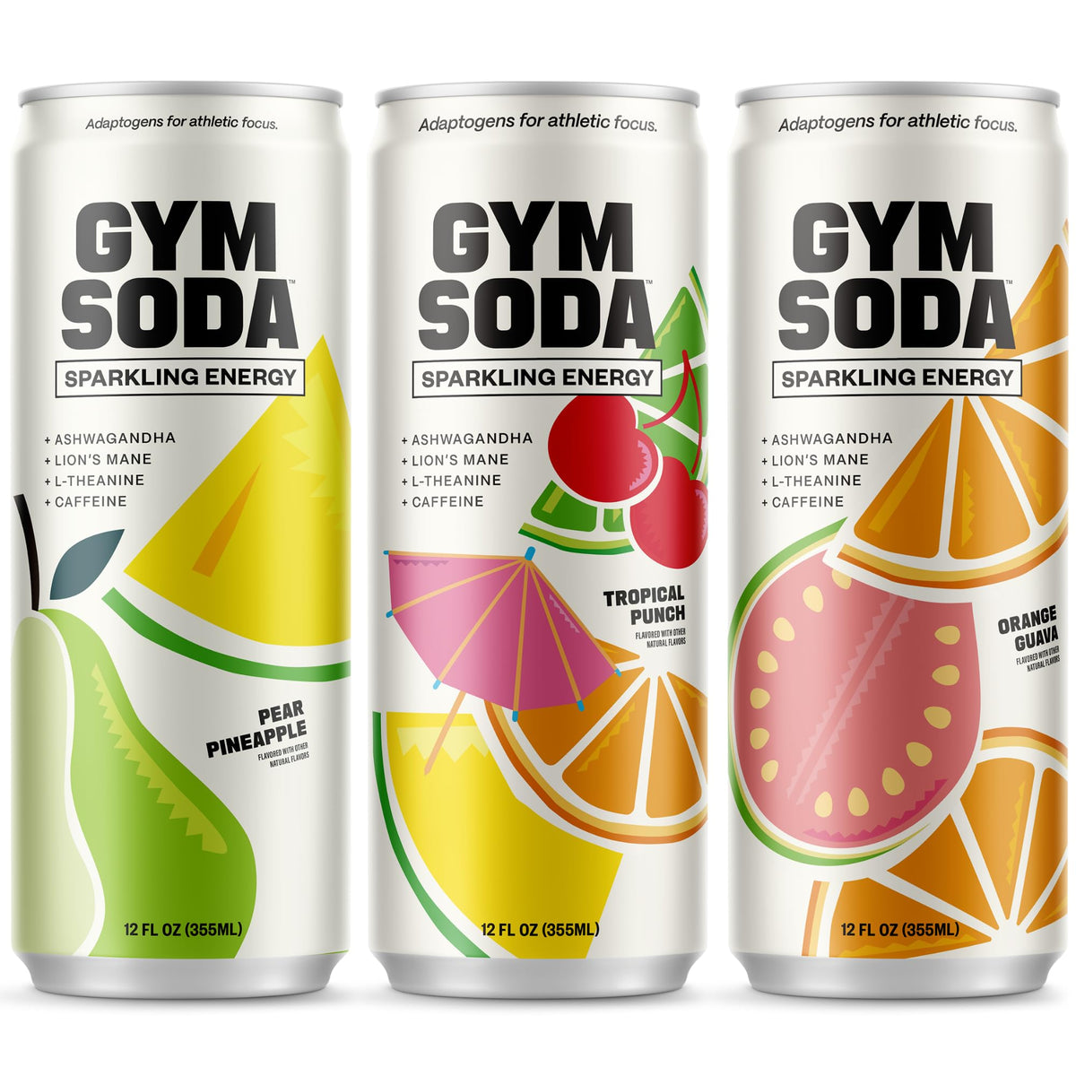 GYM SODA envase frontal mostrando variedad y energía sin azúcar