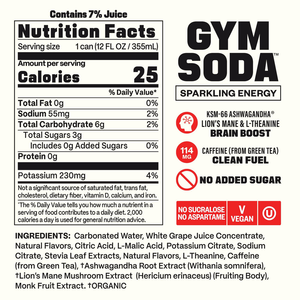 GYM SODA detalle de la espuma y burbujeo que refresca tras actividad