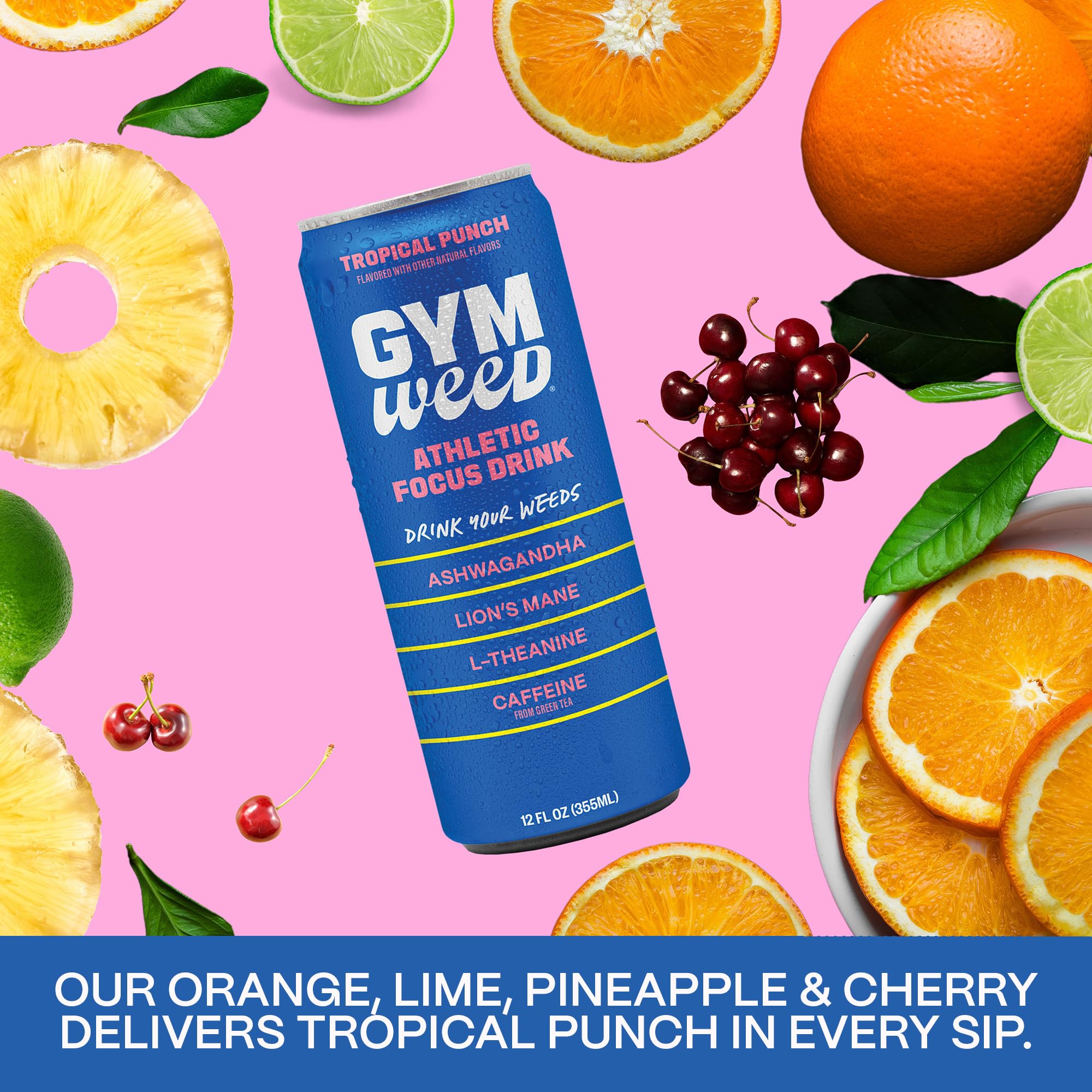 GYM SODA lata junto a ropa de gimnasio enfatizando uso pre-entreno práctico