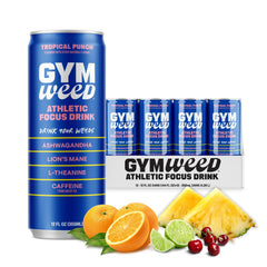 GYM SODA GYM WEED lata frontal mostrando diseño y beneficio energizante