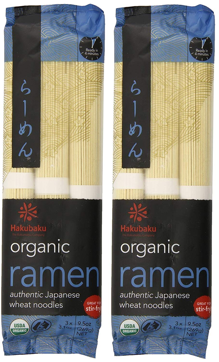 Hakubaku Organic paquete frontal mostrando etiqueta y cantidad, confianza orgánica