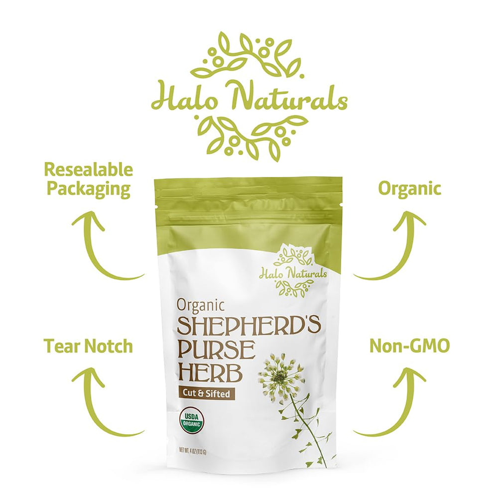Halo Naturals comparación de escala mostrando 113 g junto a cucharas medidoras