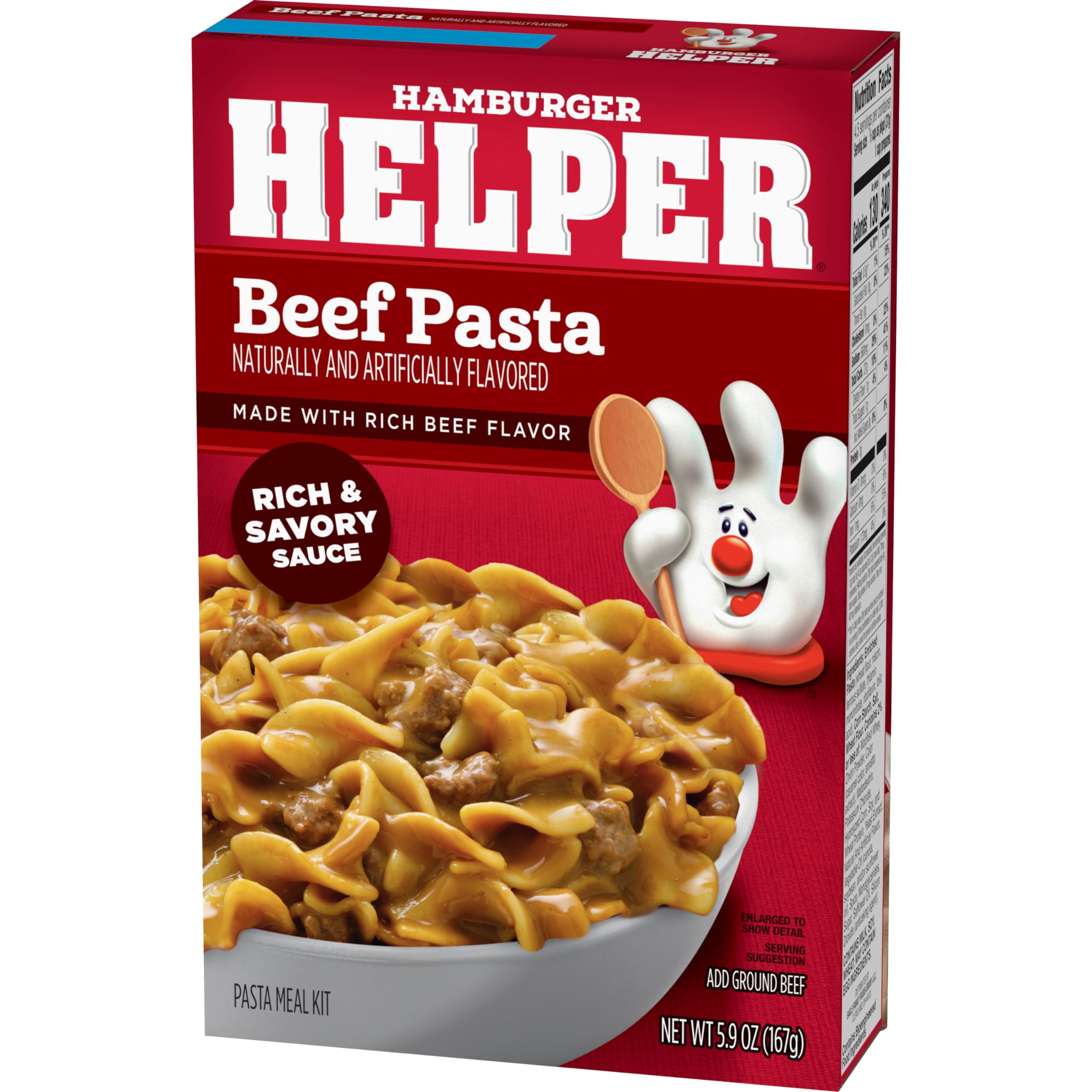 Hamburger Helper plato servido en mesa familiar, cena rápida y reconfortante