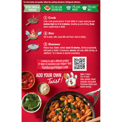 Hamburger Helper porción en cuchara lista para comer preparación rápida