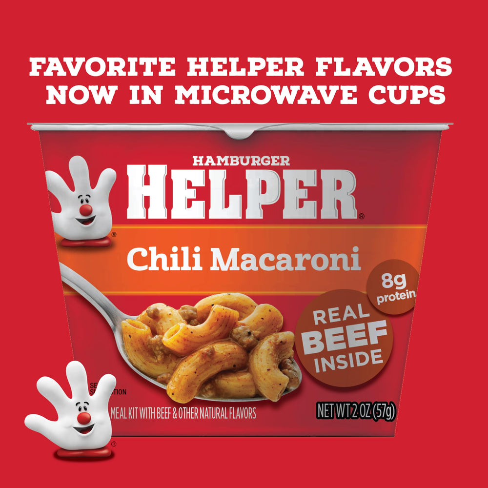 Hamburger Helper porción servida en plato, presentación lista para comer