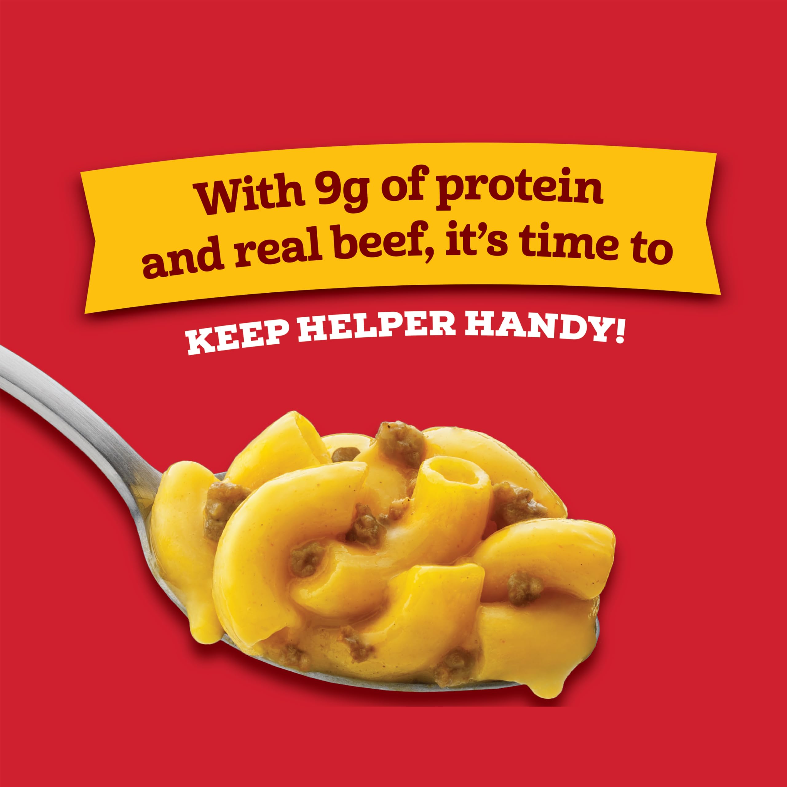 Hamburger Helper primer plano de salsa cremosa y pasta que destaca textura apetitosa