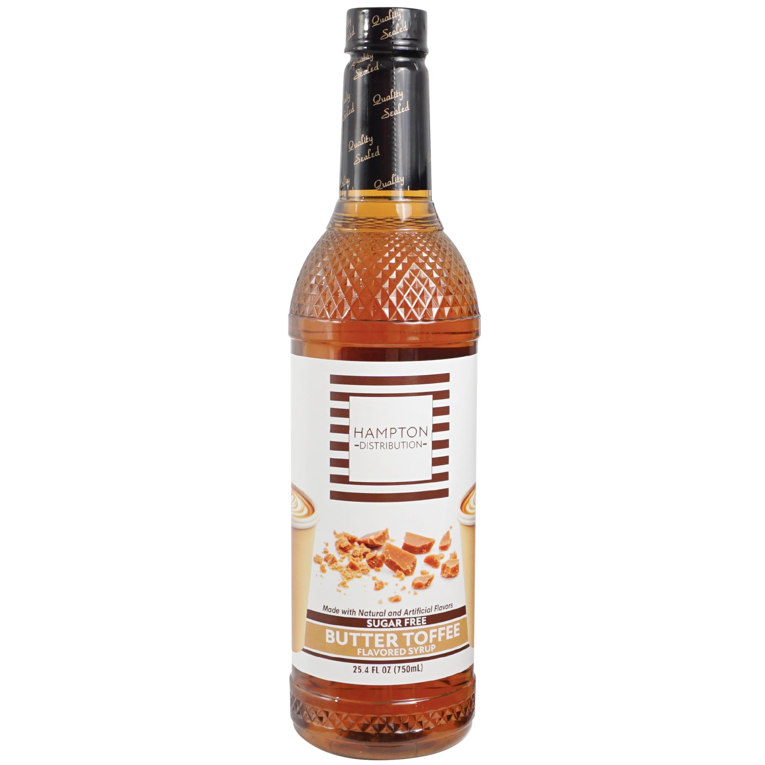 Hampton Distribution botella junto a una regla para comparar tamaño y calcular porciones