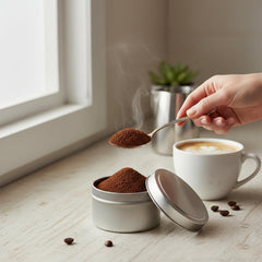 Hampton Distribution aportando polvo a un brownie, realza chocolate