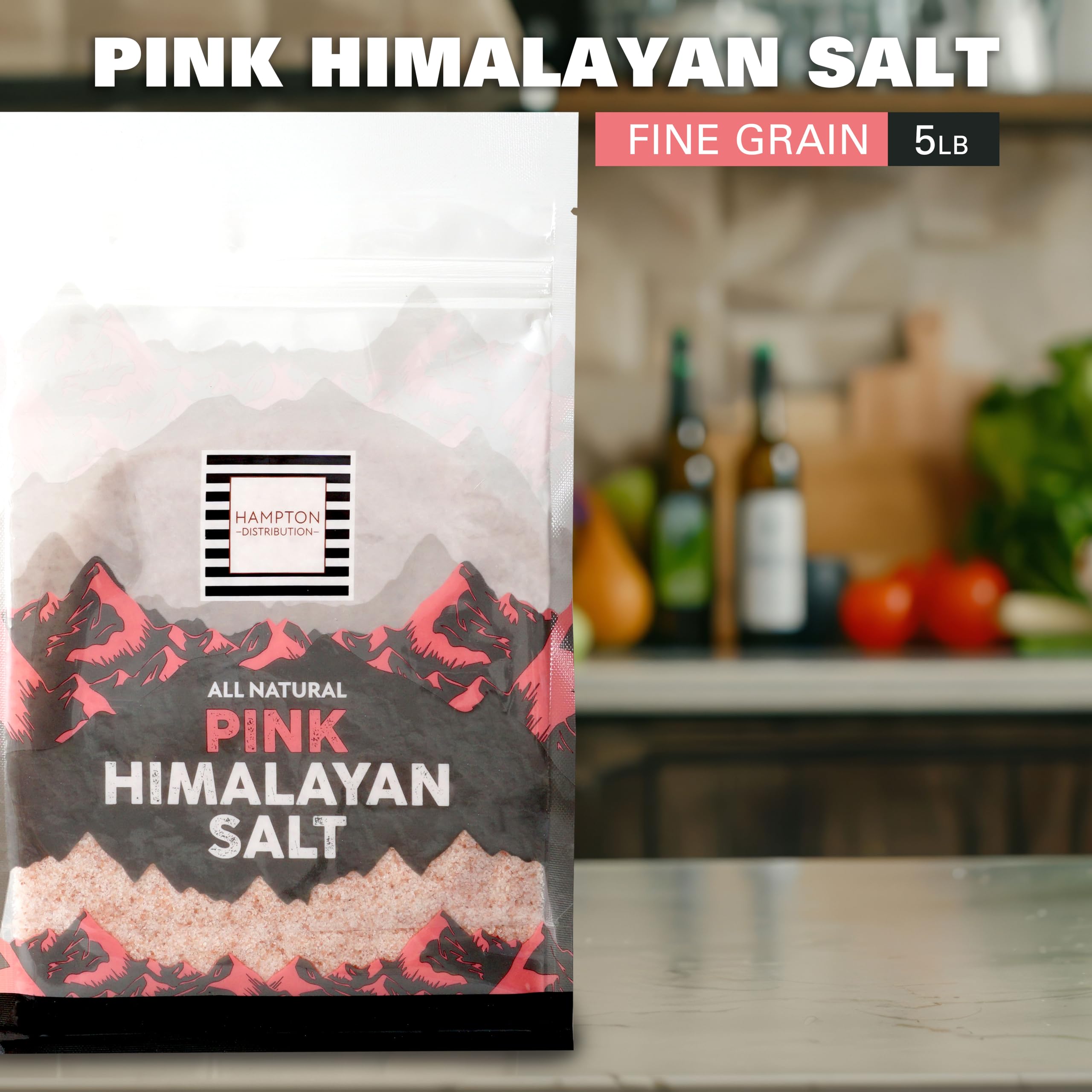 Hampton Distribution cuchara medidora con sal rosa, porción práctica para cocinar