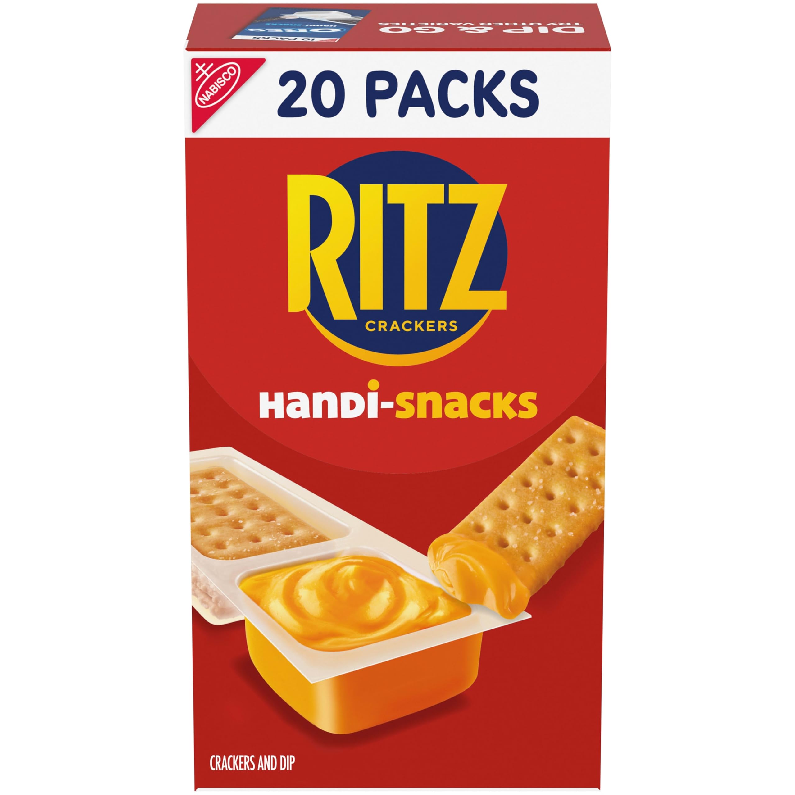 Handi-Snacks RITZ caja frontal mostrando 20 packs, visión clara del producto
