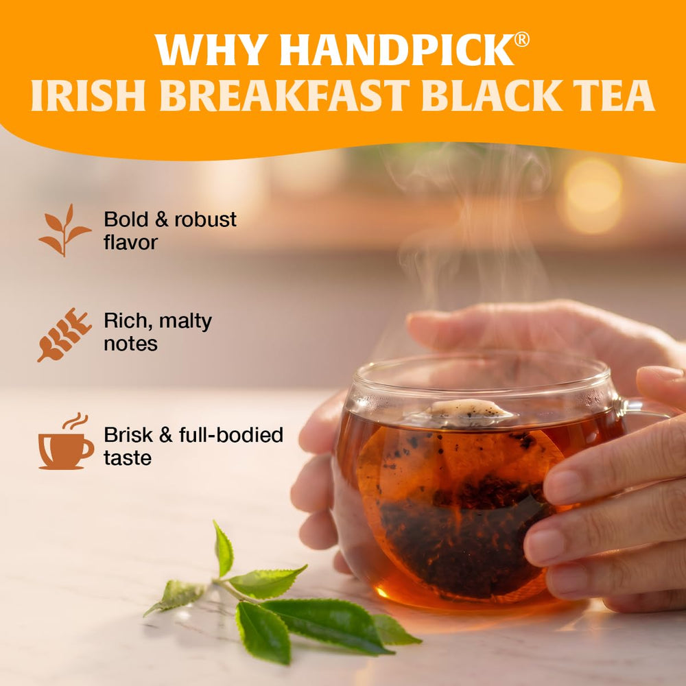 HANDPICK hojas de té negro a granel mostrando textura y origen elevado