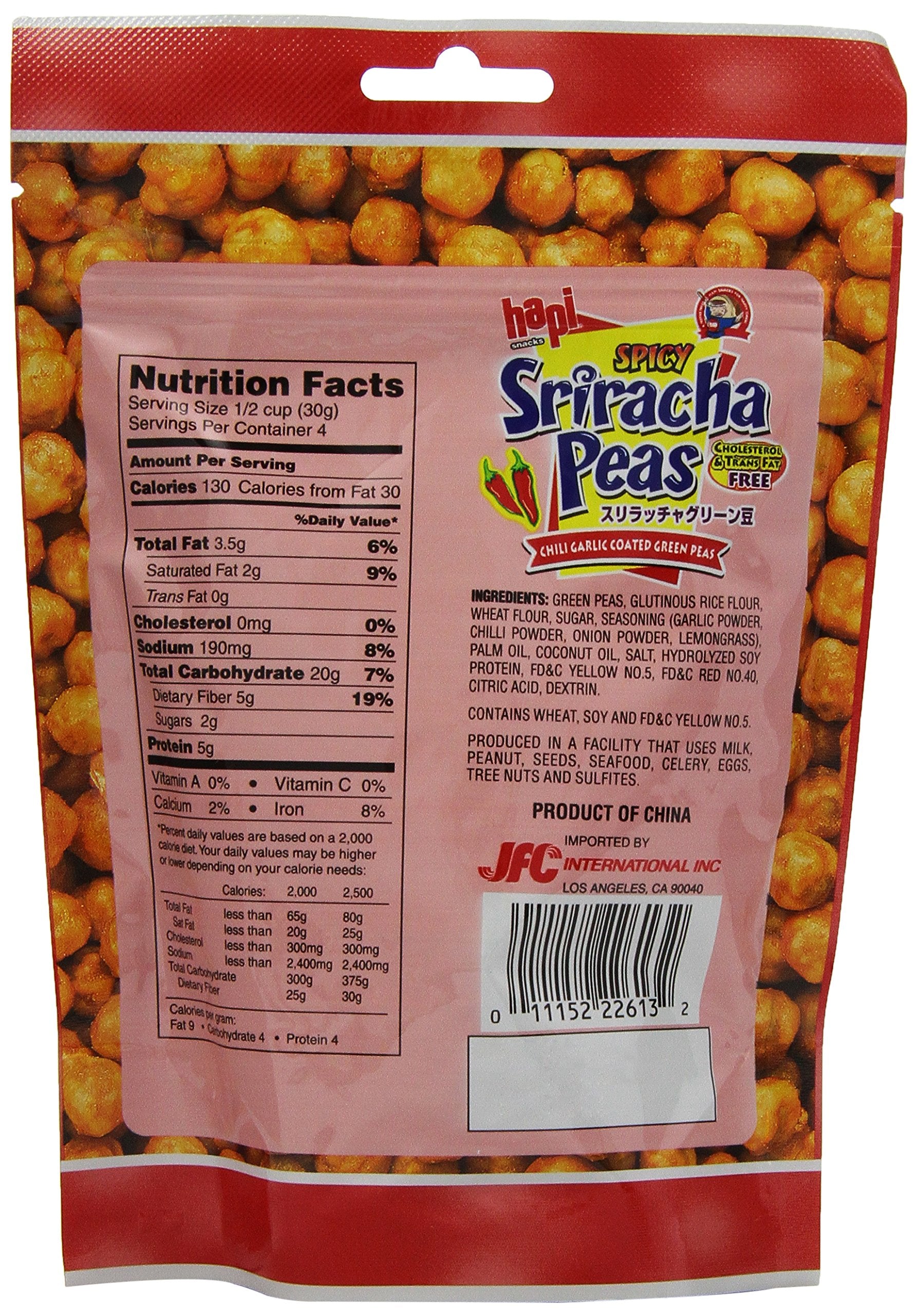 HAPI sriracha peas primer plano de textura crujiente para sensación de sabor