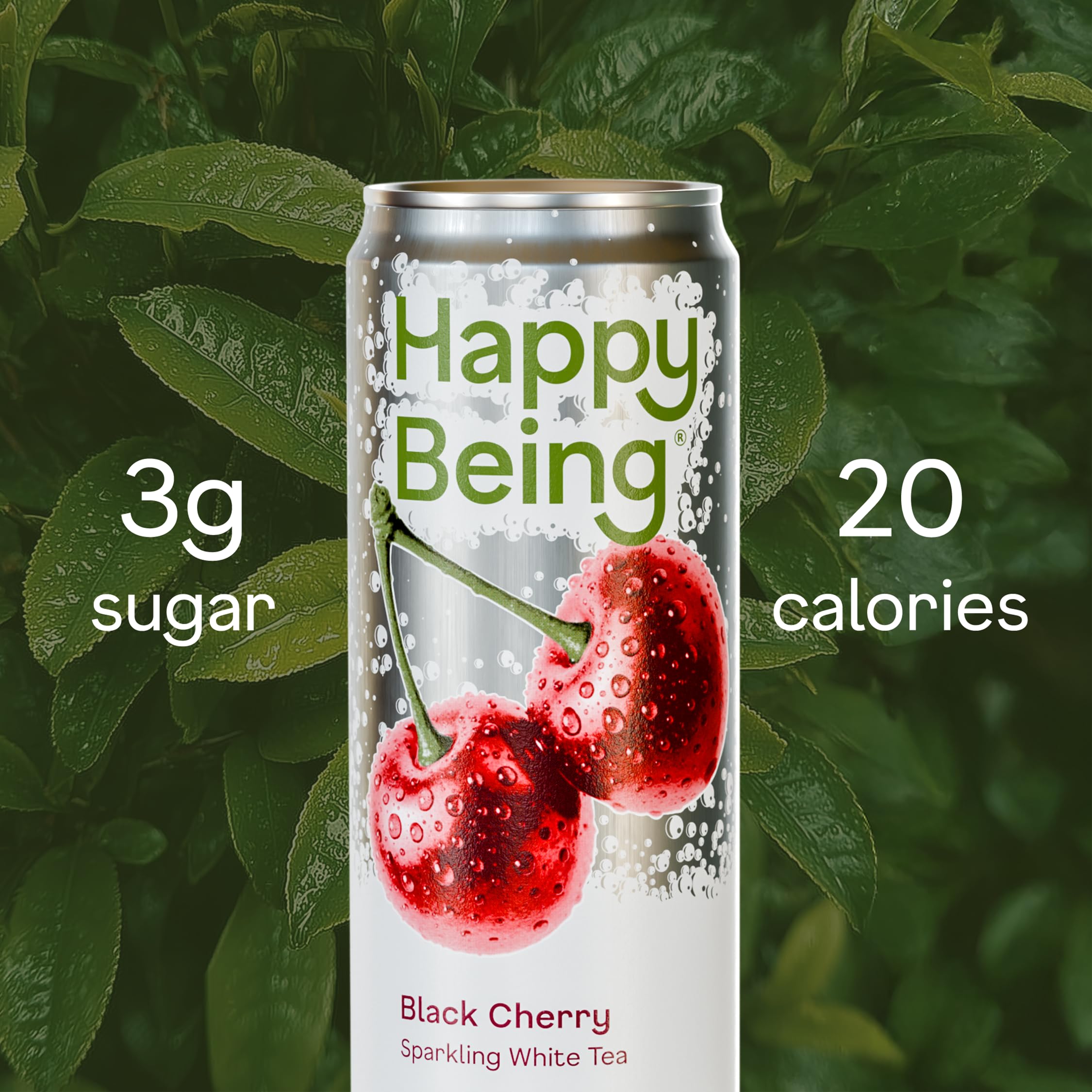 happy being lata en mano para comparar tamaño y mostrar porción portátil y ligera