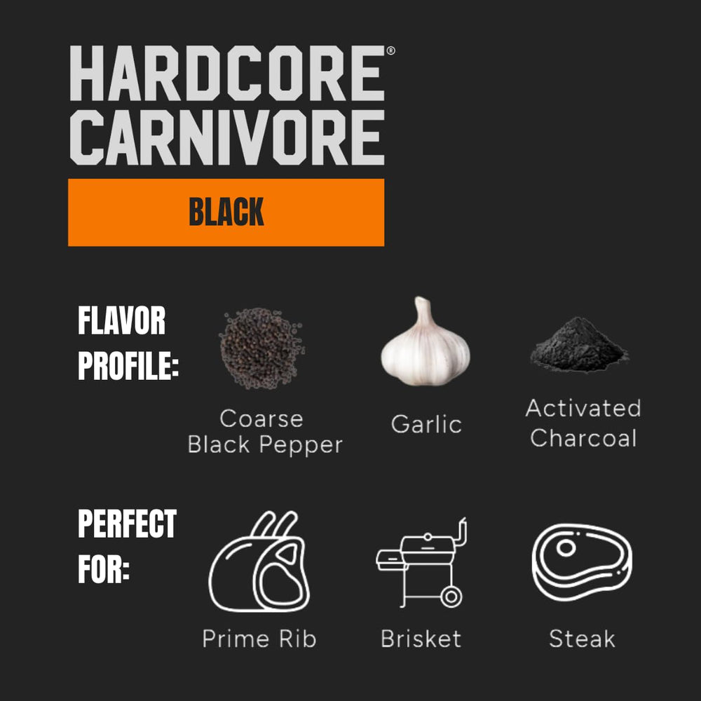 Hardcore Carnivore en costilla asada con corteza oscura, mejora el bark