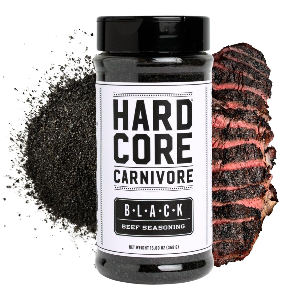 Hardcore Carnivore frente del empaque mostrando shaker y marca