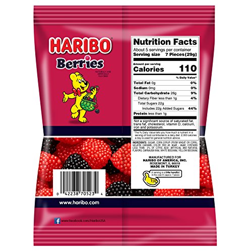 HARIBO Berries textura exterior crujiente destacada para sensación contrastante