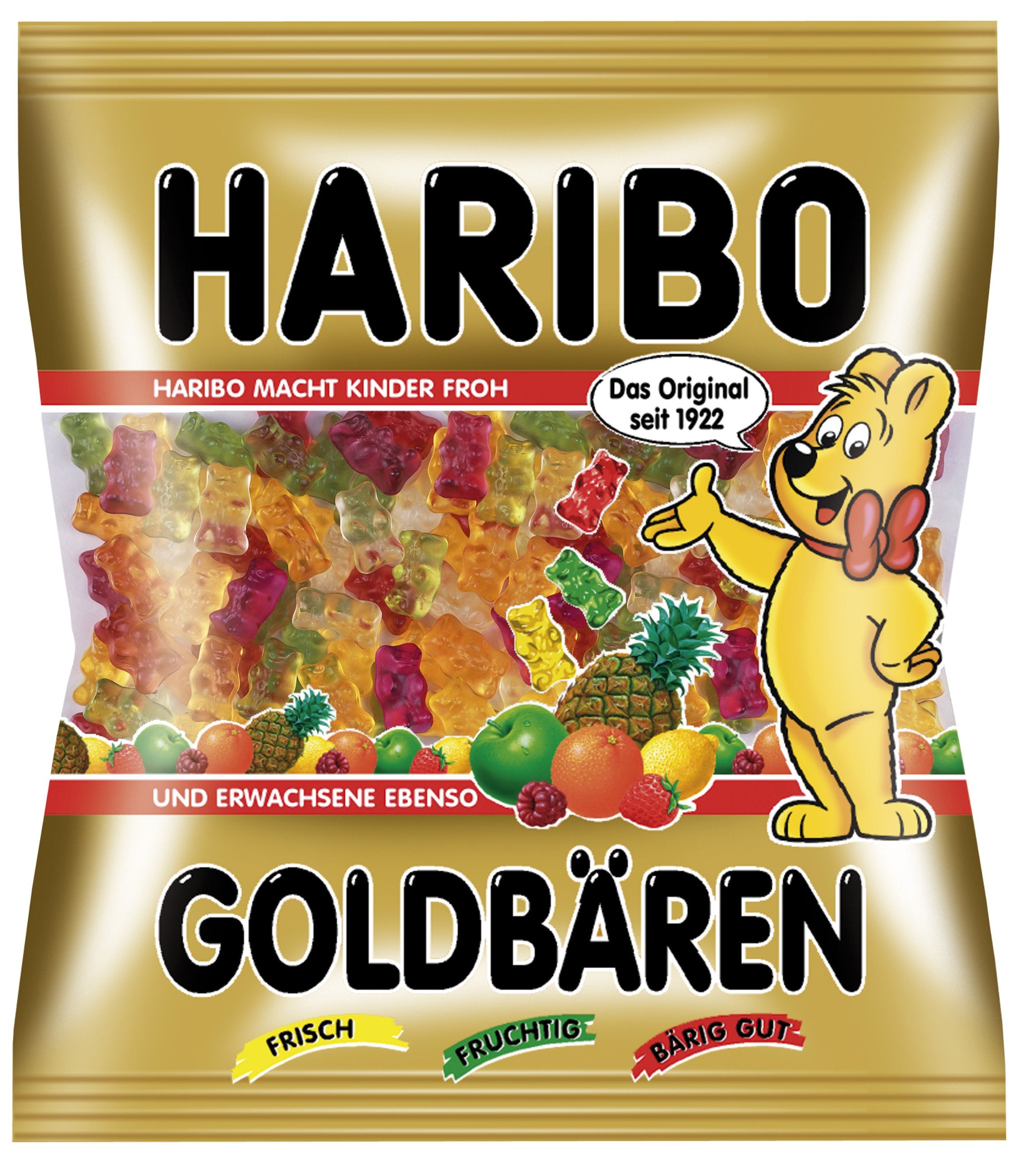 Haribo paquete frontal 1 kg x 2 mostrando marca y contenido para fiestas