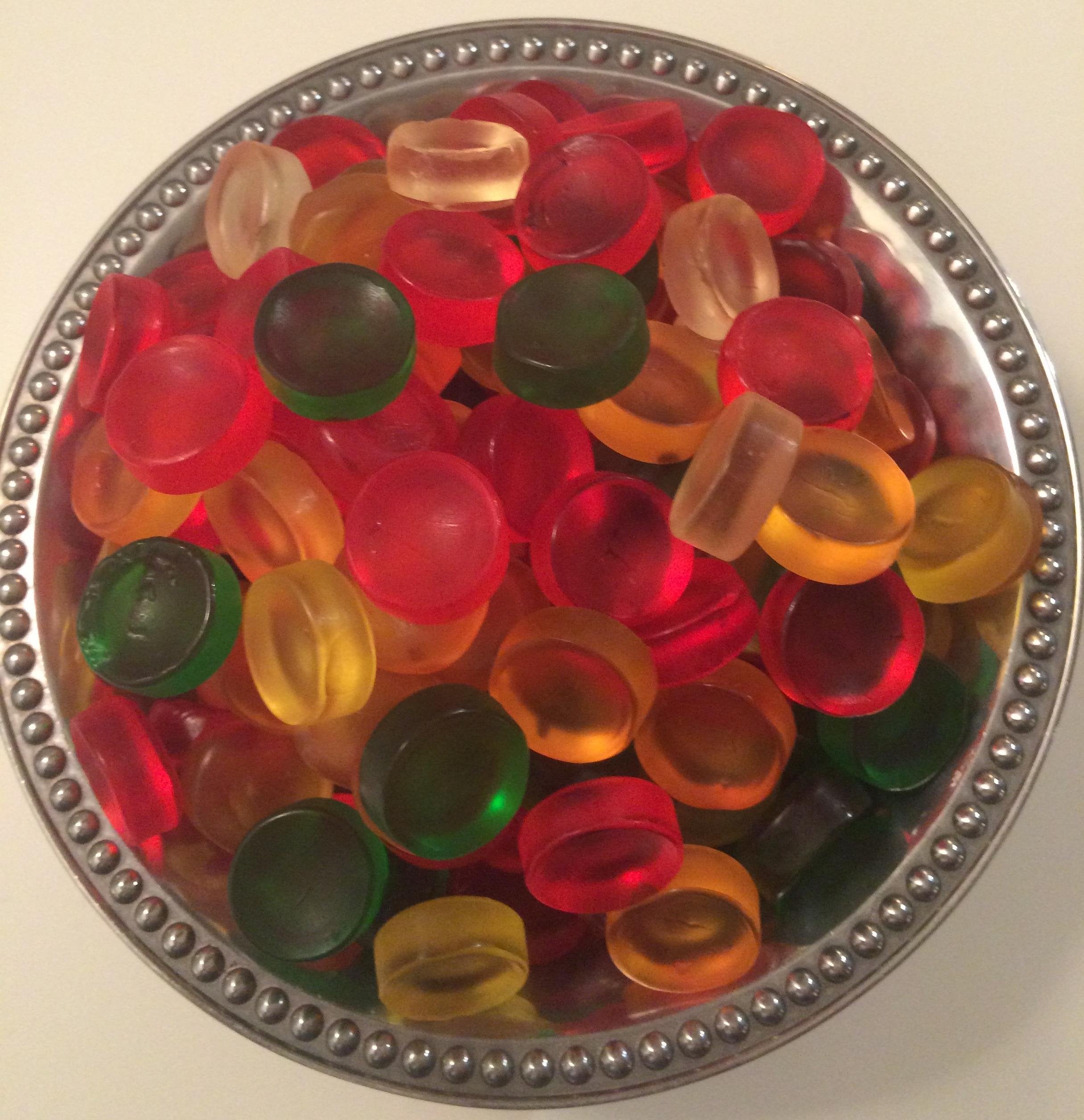 Haribo primer plano de la textura blanda de las gomitas para disfrute masticable