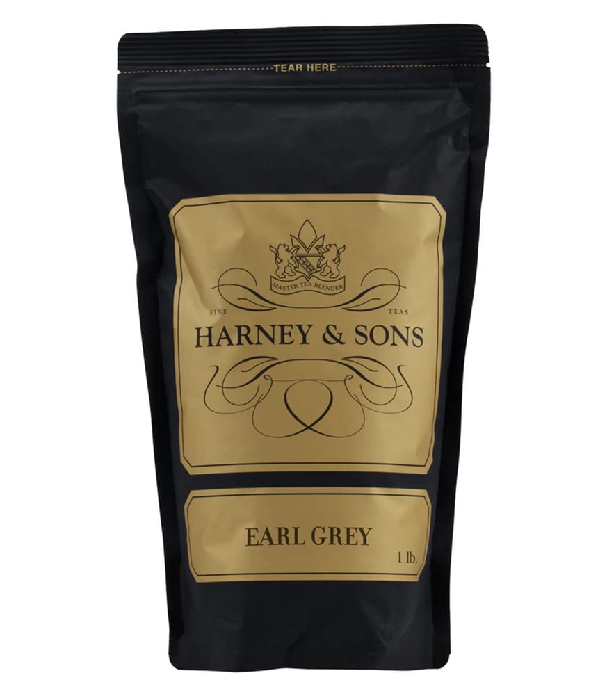 Harney & Sons envase frontal del Earl Grey con presentación de 1 libra y aroma visible