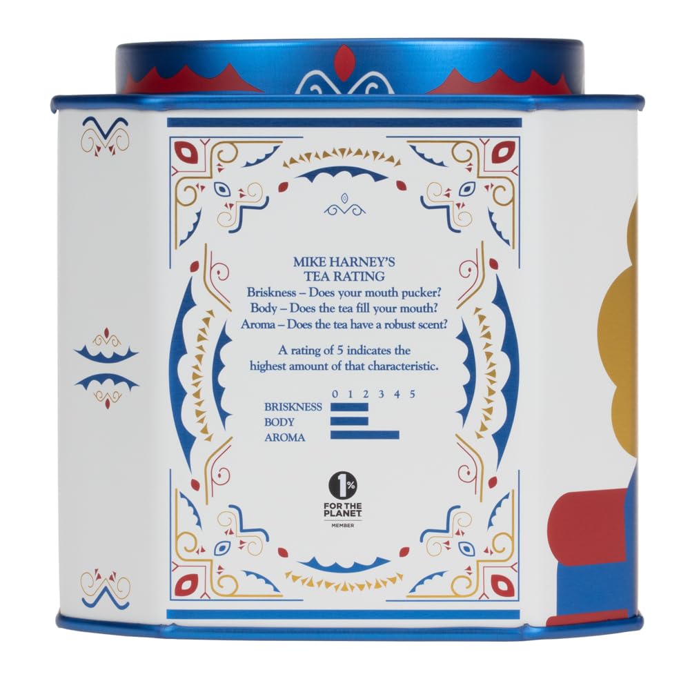 Harney & Sons lata en una escena festiva, regalo elegante y listo para servir