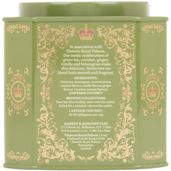 Harney & Sons hojas y ingredientes mostrando coco, jengibre y lemongrass