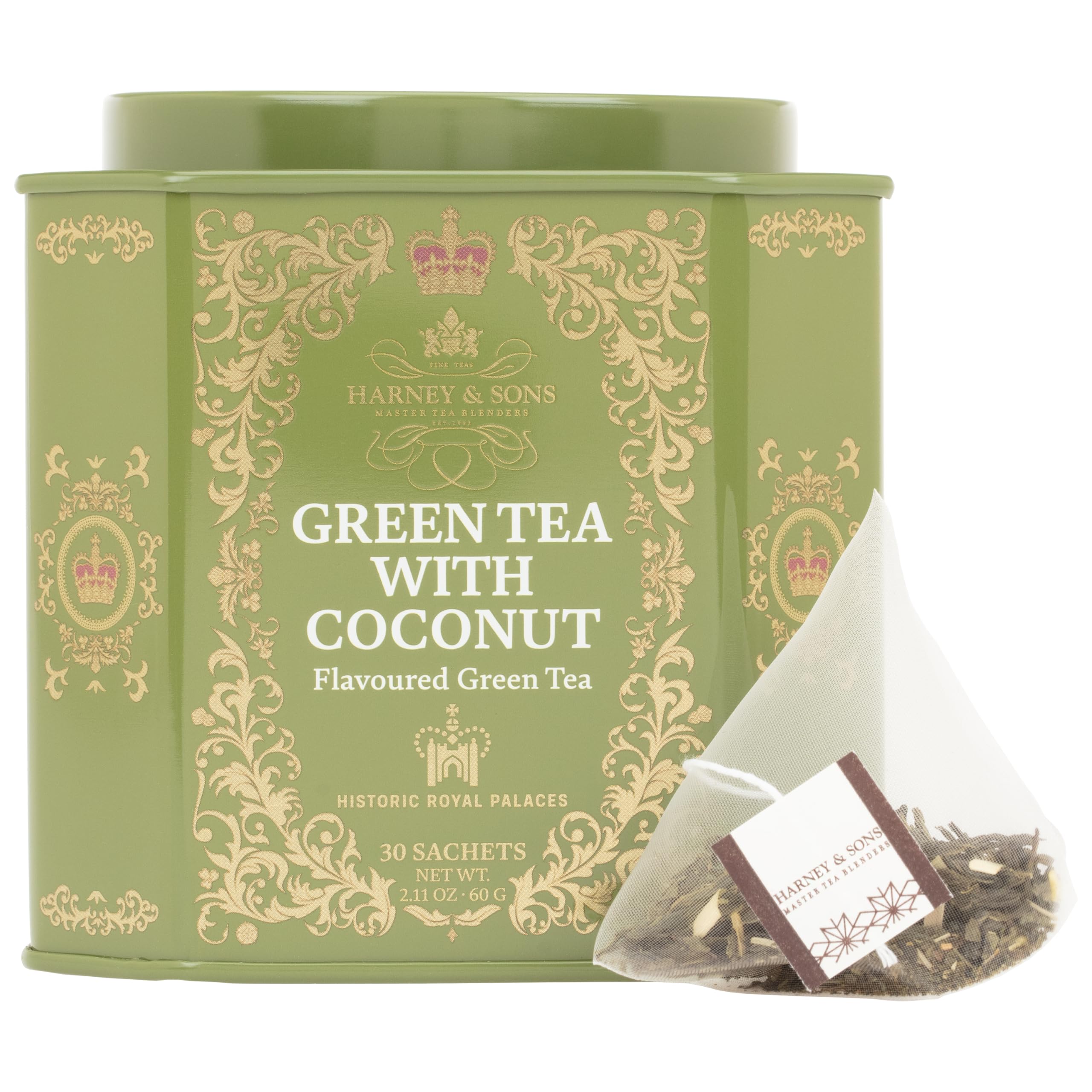Harney & Sons lata abierta con 30 sachets para almacenamiento prolongado