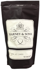Harney & Sons paquete frontal de 50 sachets mostrando diseño y bolsa resellable