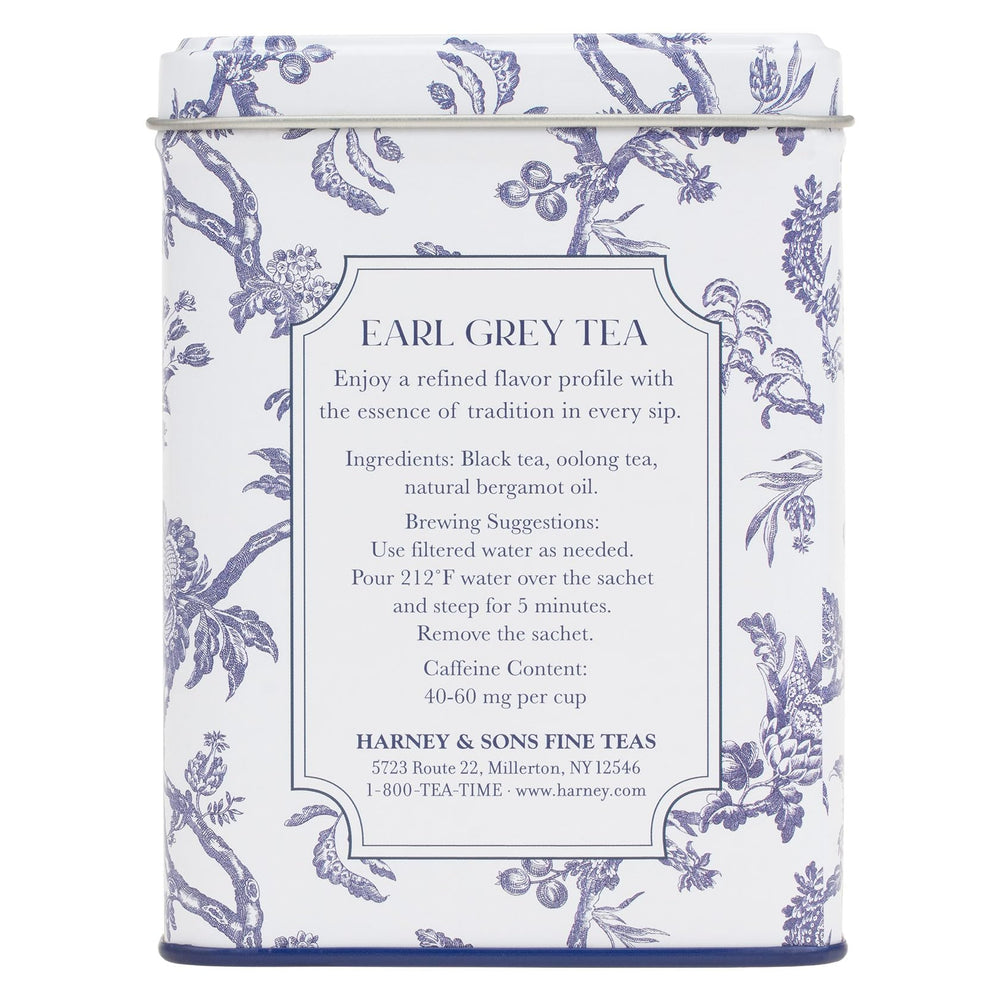 Harney & Sons taza de earl grey servido, aroma y sabor equilibrado