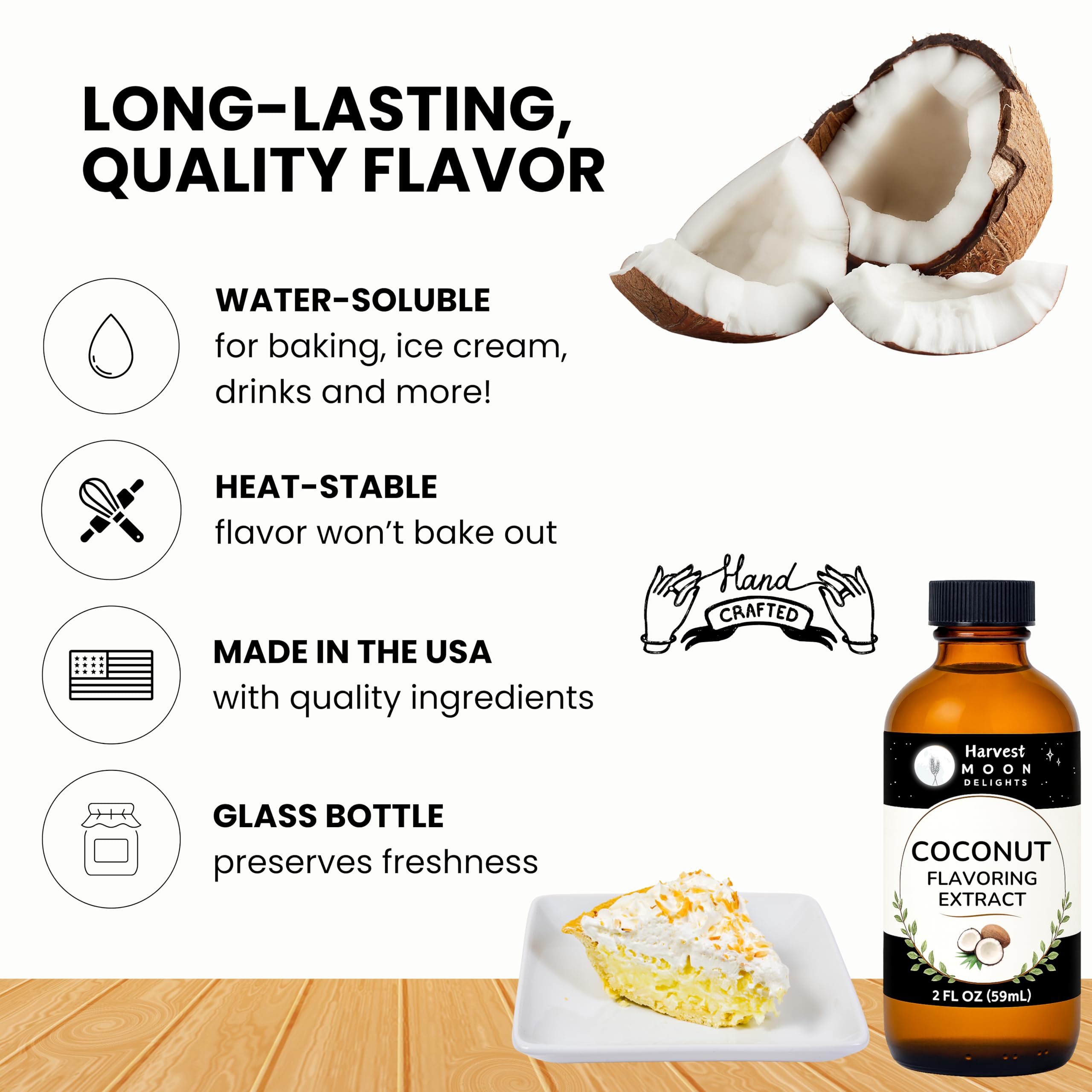 Harvest Moon Delights etiqueta con ingredientes y beneficios, seguridad y transparencia