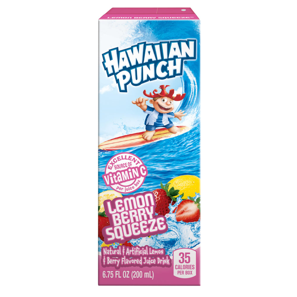 HAWAIIAN PUNCH caja dentro de una mochila que facilita llevar en la lonchera