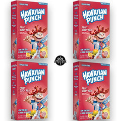 Hawaiian Punch frontal de la caja mostrando 8 sobres y conveniencia