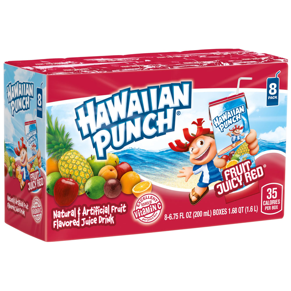Hawaiian Punch paquetes de ocho apilados para almacenamiento fácil