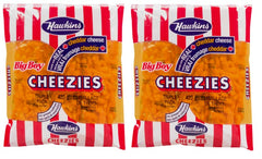 Hawkins Cheezies imagen frontal del paquete mostrando queso real y porción grande