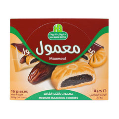 HB Halwani Bros paquete frontal mostrando 16 galletas práctico para compartir