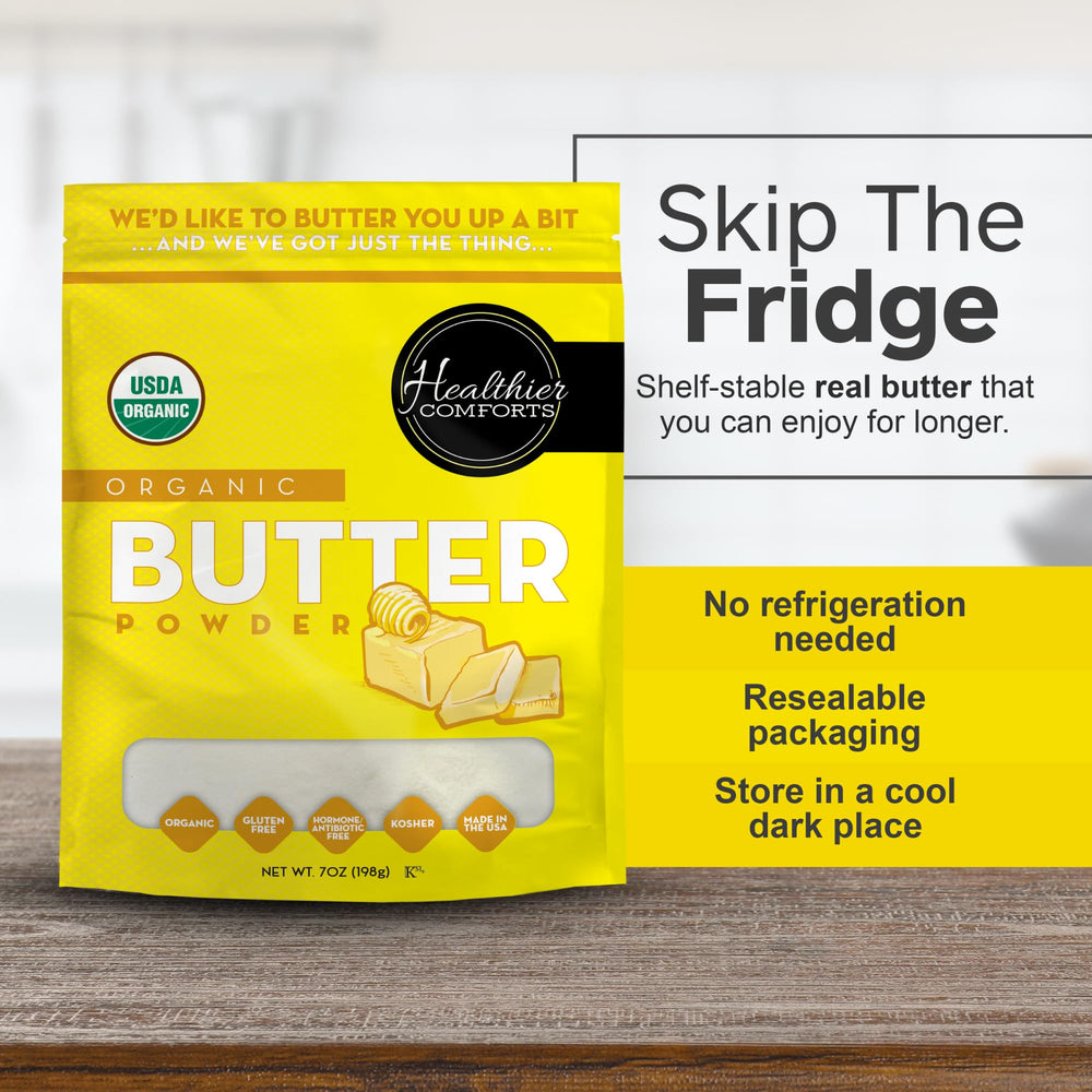 Healthier Comforts mantequilla reconstituida en bol, untable y cremosa