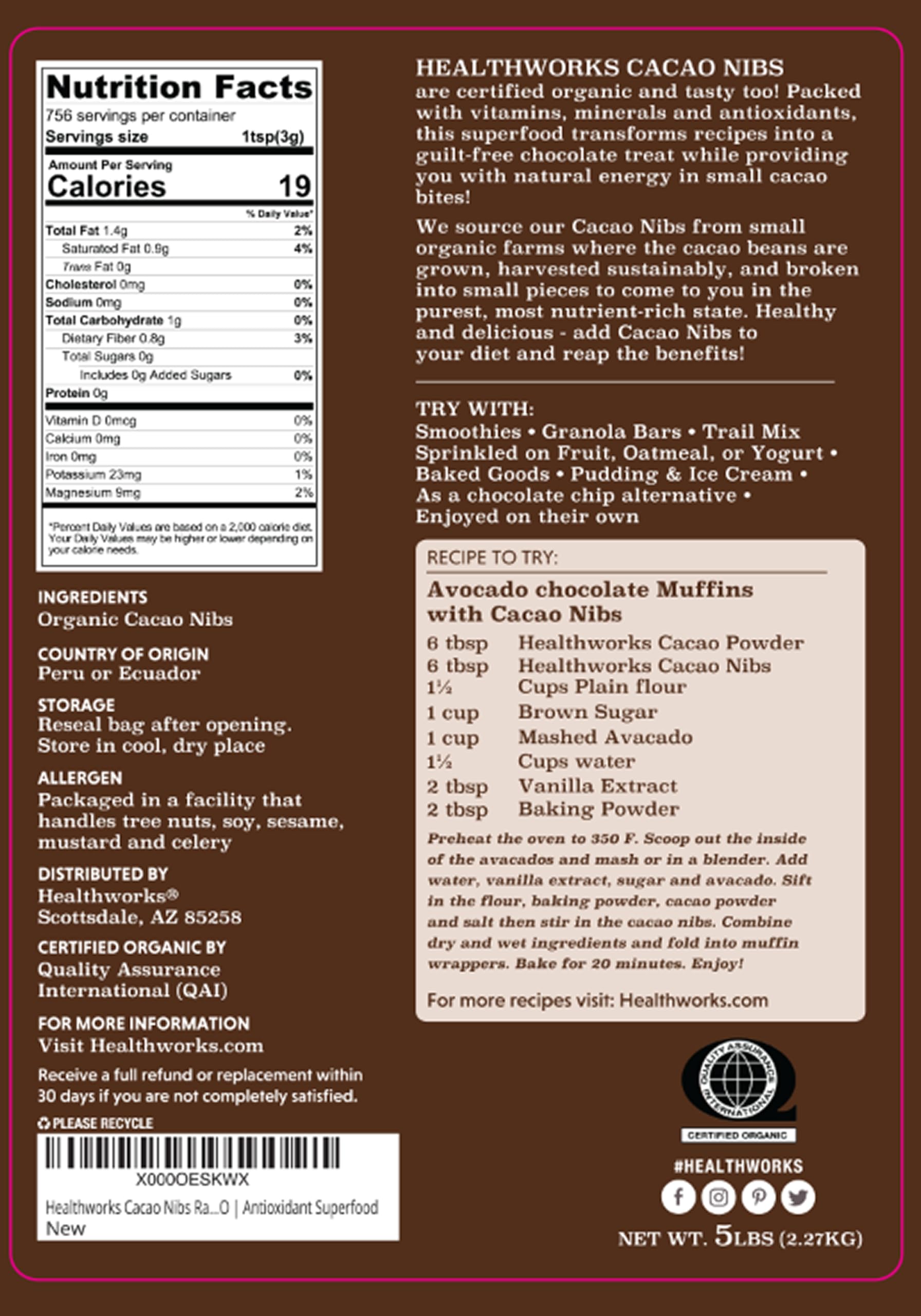 Healthworks Superfoods detalle de la textura crujiente y color natural