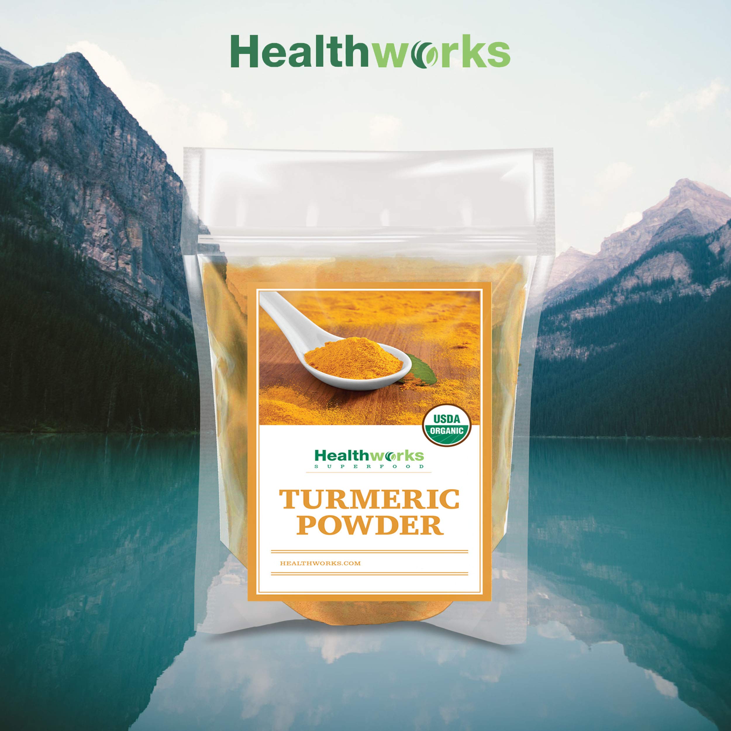 Healthworks Superfoods ambiente de cocina con frasco abierto listo para usar