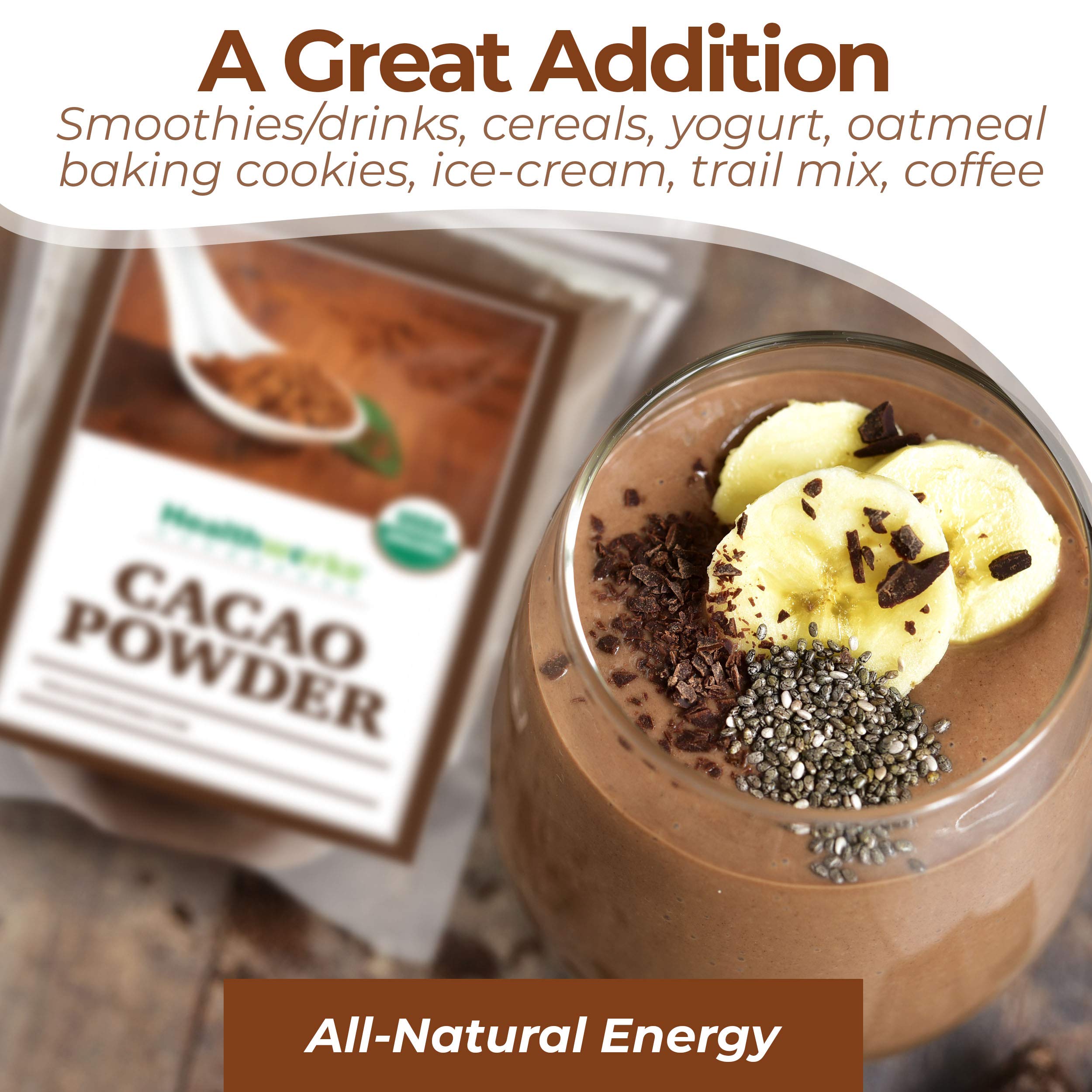 Healthworks Superfoods brownies caseros con cacao, ideal para repostería saludable