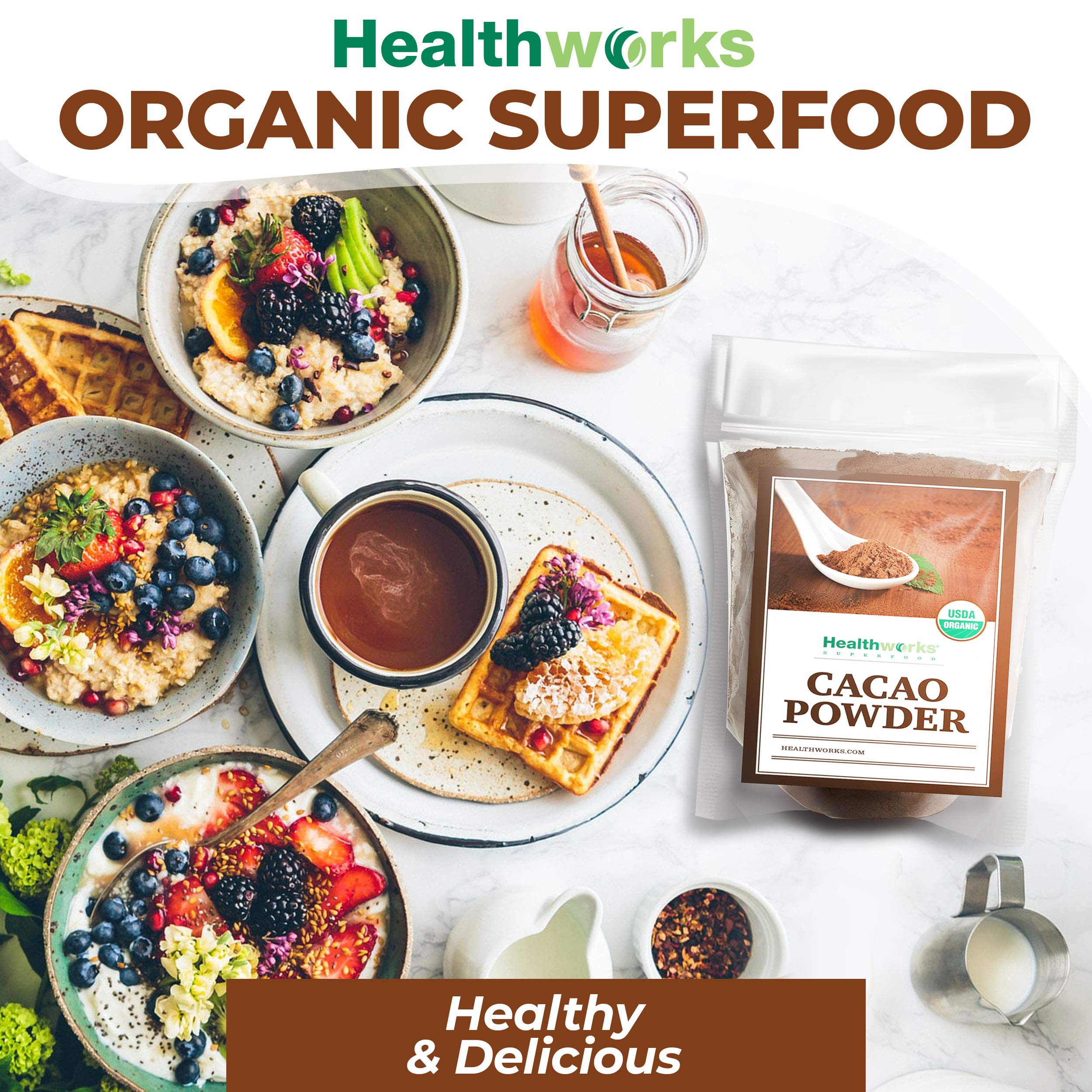 Healthworks Superfoods comparación de tamaño 5 lb, ahorro y uso prolongado
