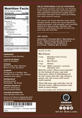 Healthworks Superfoods polvo de cacao textura fina, facilita mezcla homogénea