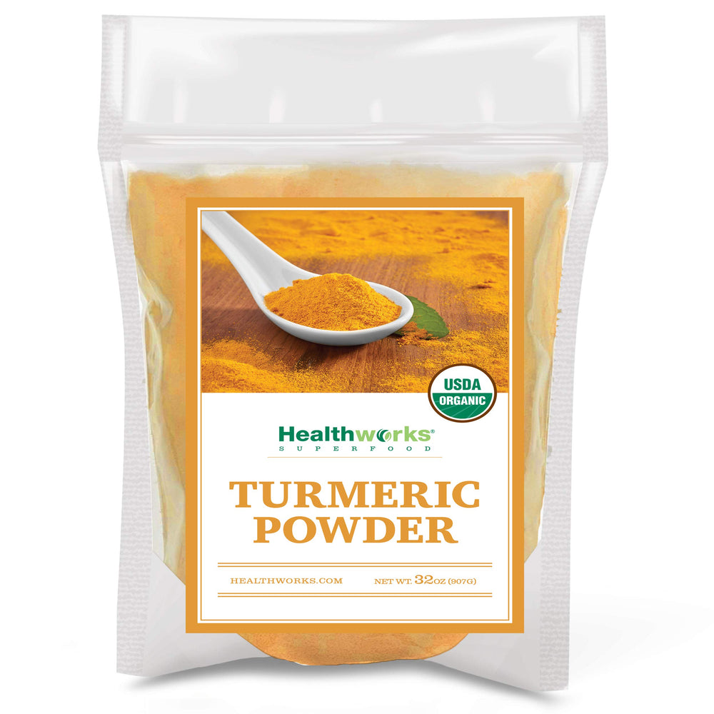 Healthworks Superfoods envase frontal mostrando la etiqueta orgánica y tamaño 2 lb