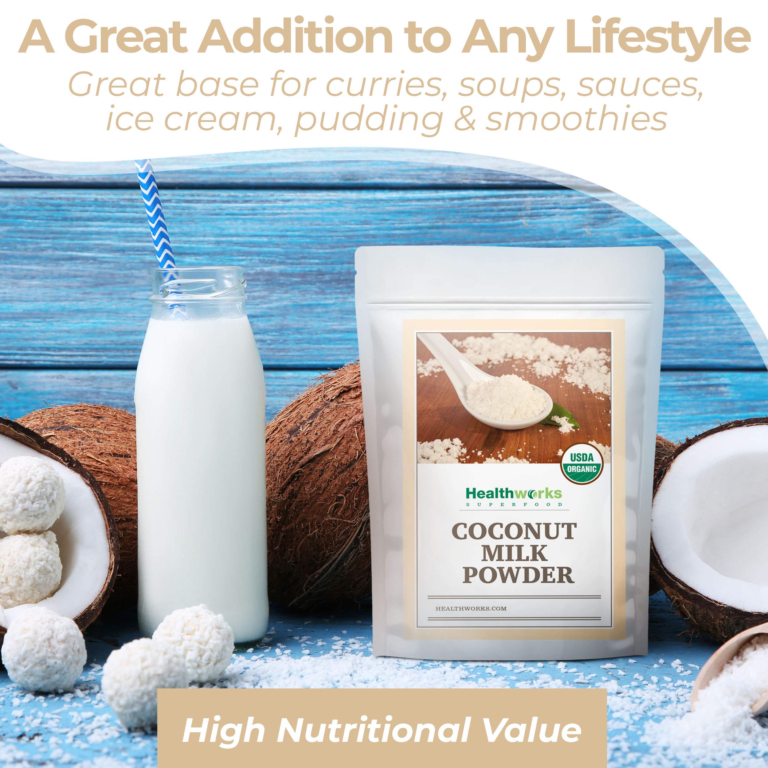 Healthworks Superfoods crema para café preparada, aporta cremosidad natural