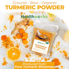 Healthworks Superfoods polvo espolvoreado sobre un curry, realza color y aroma