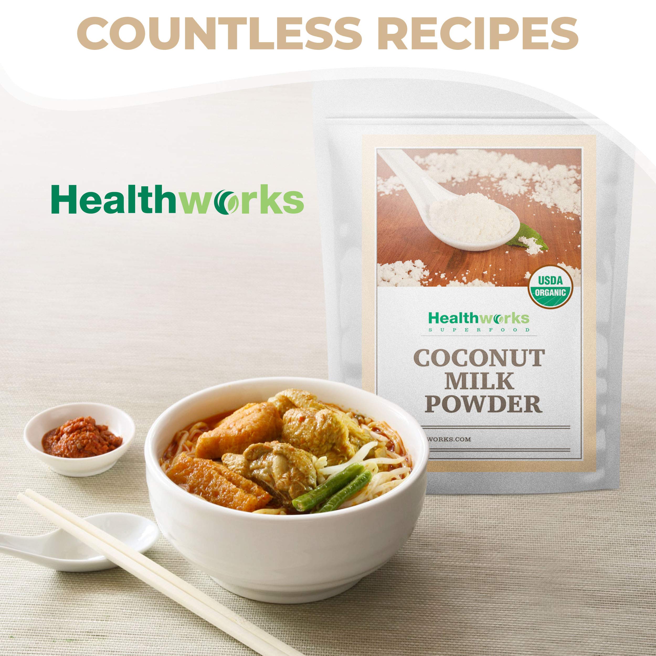Healthworks Superfoods escena de cocina que muestra uso versátil en recetas
