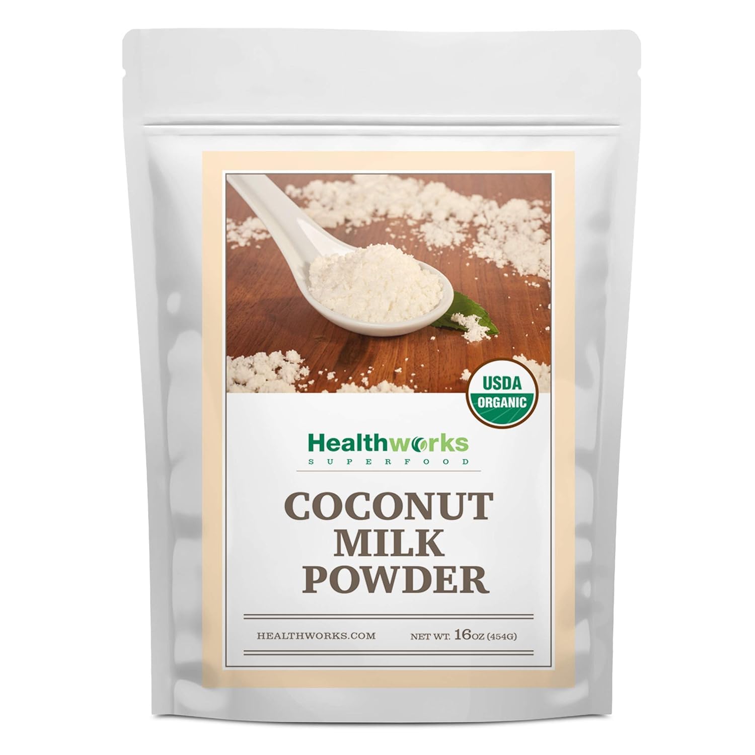 Healthworks Superfoods frente del empaque muestra producto orgánico y fácil uso
