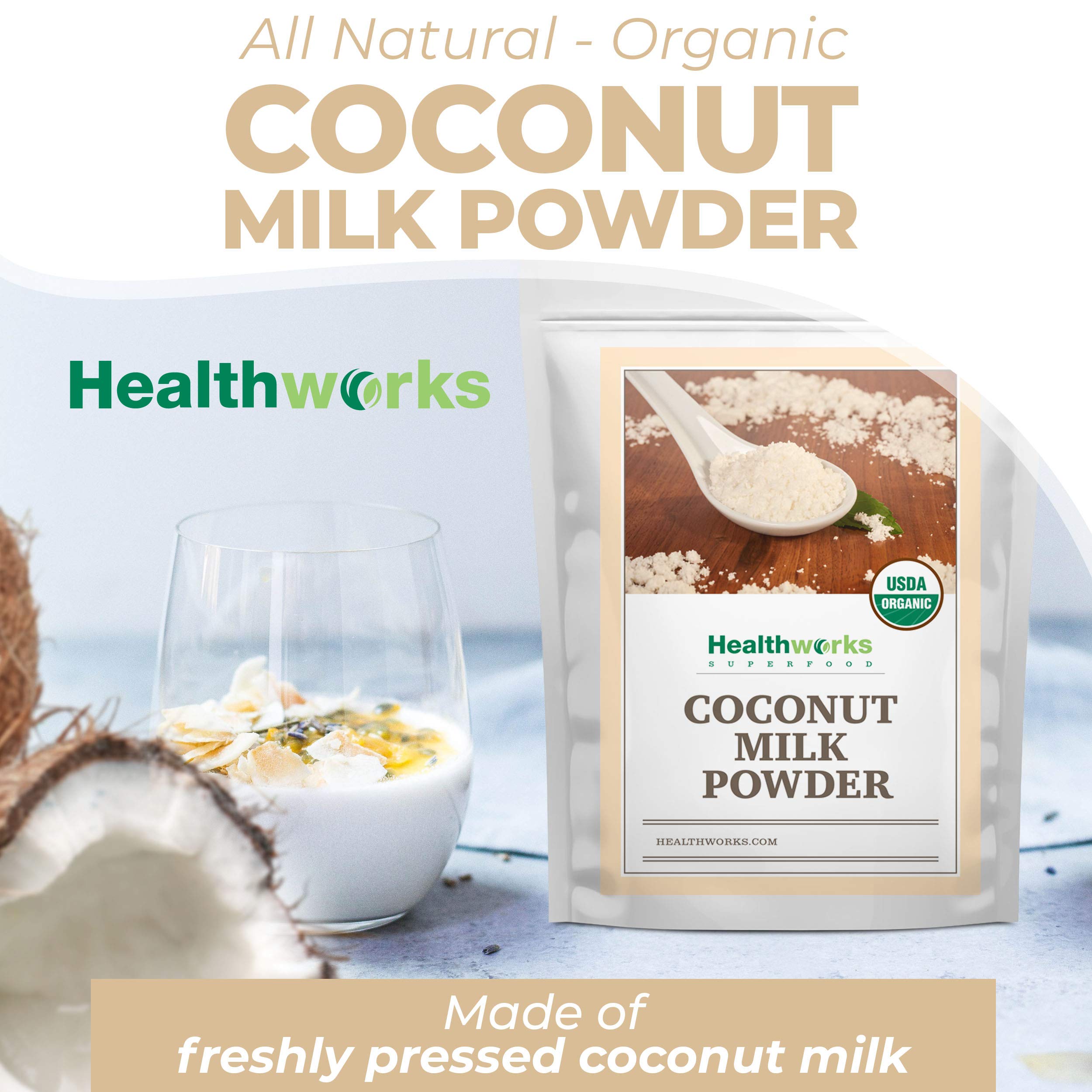 Healthworks Superfoods leche de coco reconstituida en taza, cremosa y sin lácteos