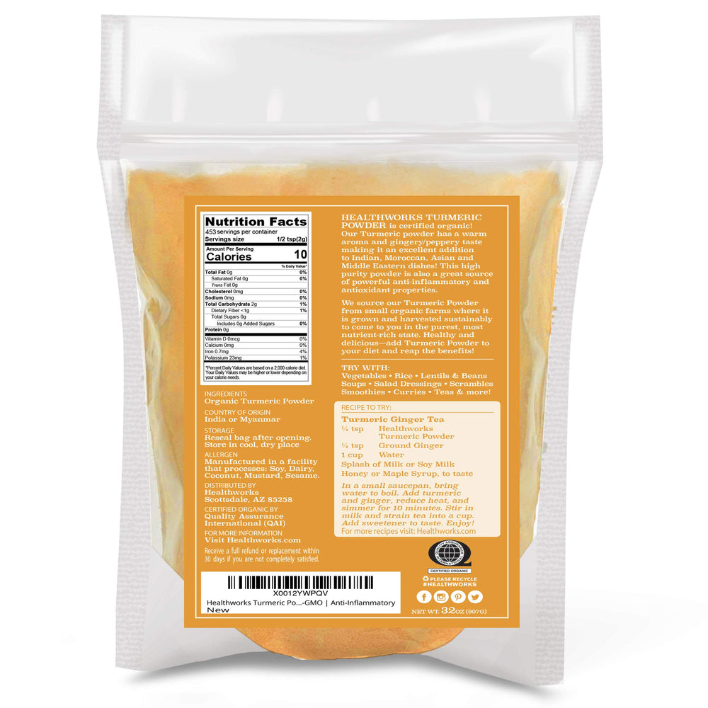 Healthworks Superfoods primer plano de textura fina del polvo para cocinar