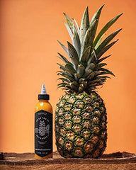 Heartbeat Hot Sauce Co. textura espesa cerca que revela ingredientes naturales