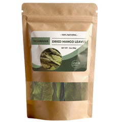 Heawans hoja de mango frontal mostrando bolsa y etiqueta, conserva frescura